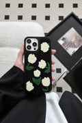 Meadow Hour Black Embroidered Phone Case