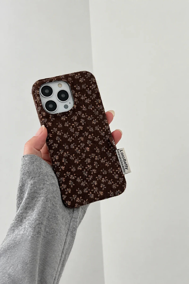 Winter Garden Brown Fabric Phone Case