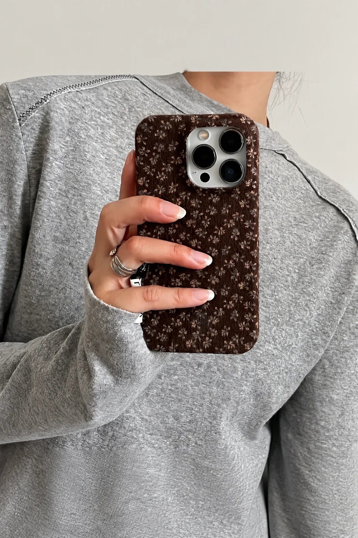 Winter Garden Brown Fabric Phone Case