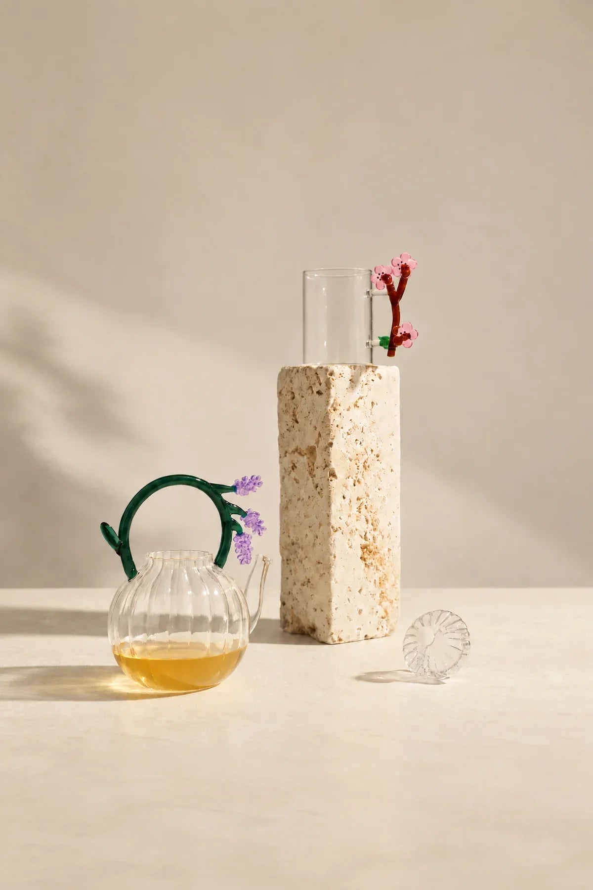Wildflower Stem Clear Glass Mug
