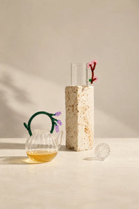 Wildflower Stem Clear Glass Mug