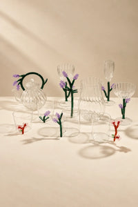 Wildflower Stem Clear Glass Mug