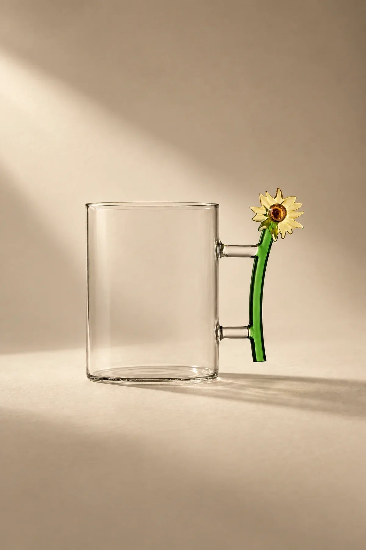 Wildflower Stem Clear Glass Mug