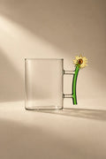 Wildflower Stem Clear Glass Mug