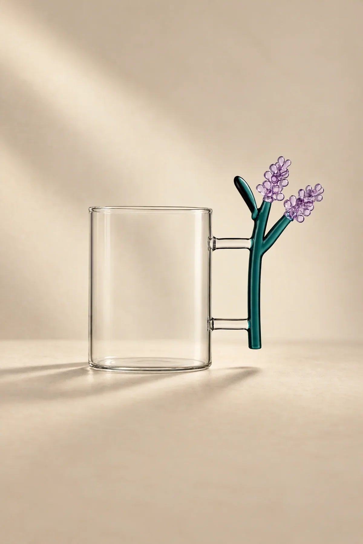 Wildflower Stem Clear Glass Mug