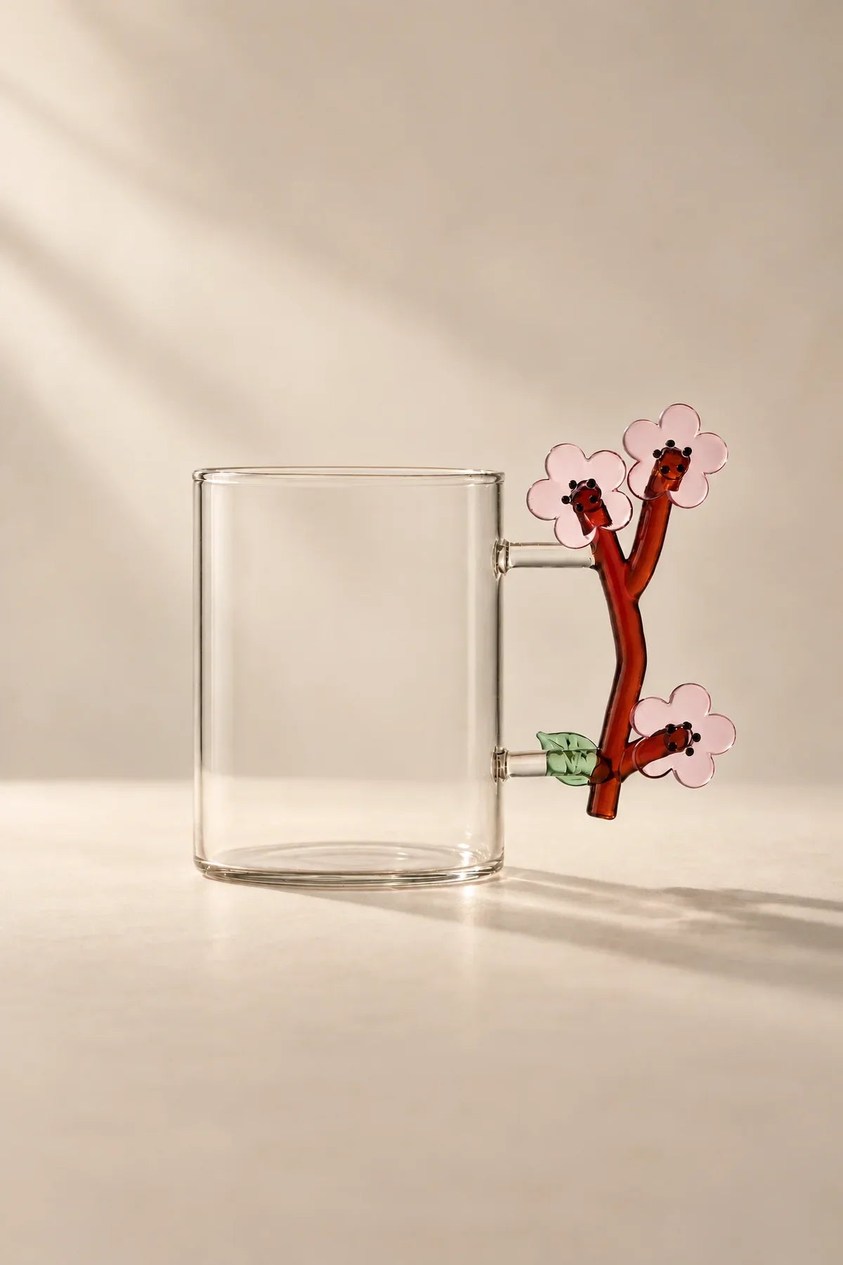 Wildflower Stem Clear Glass Mug