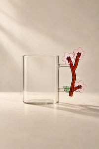 Wildflower Stem Clear Glass Mug