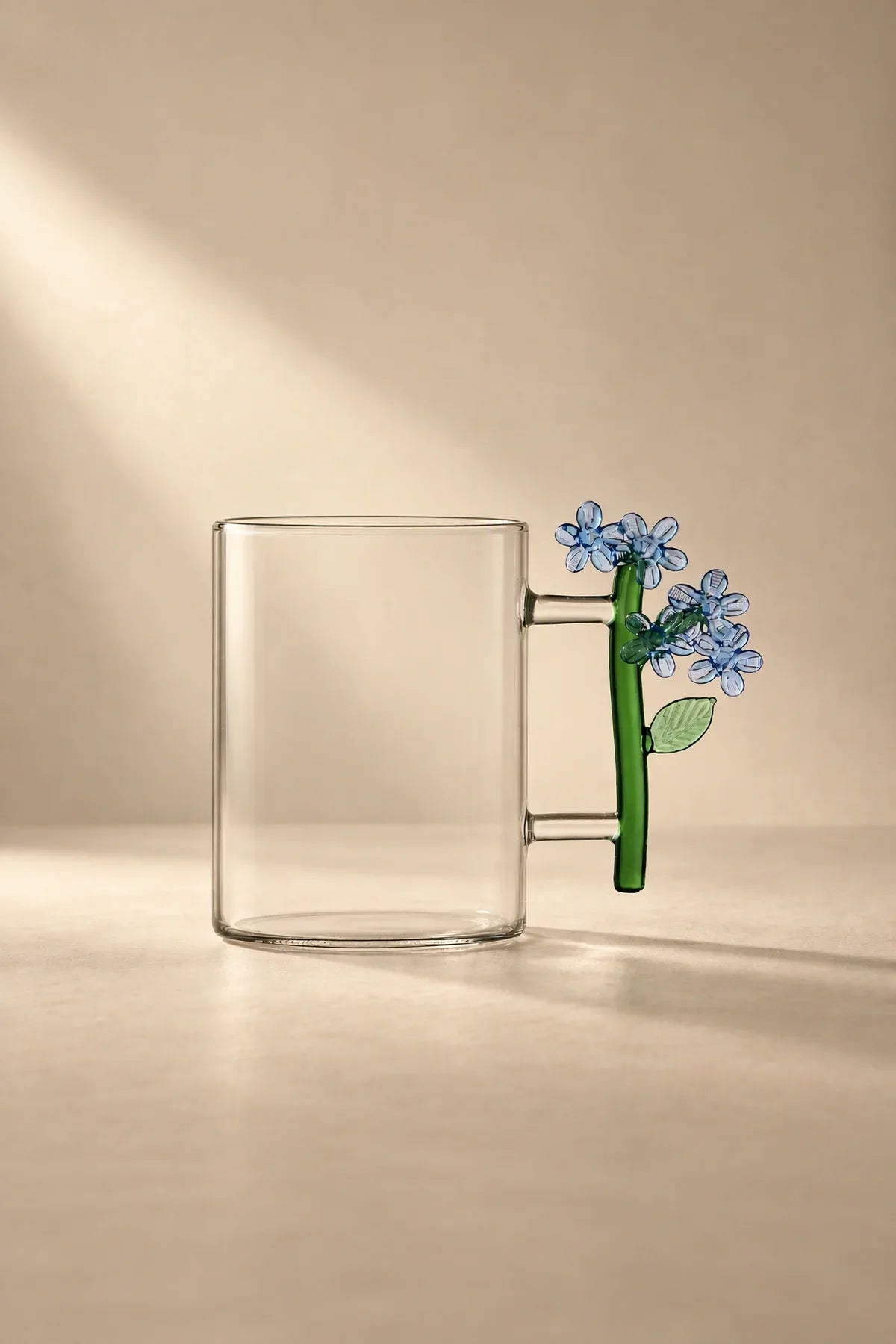 Wildflower Stem Clear Glass Mug