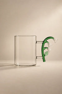 Wildflower Stem Clear Glass Mug