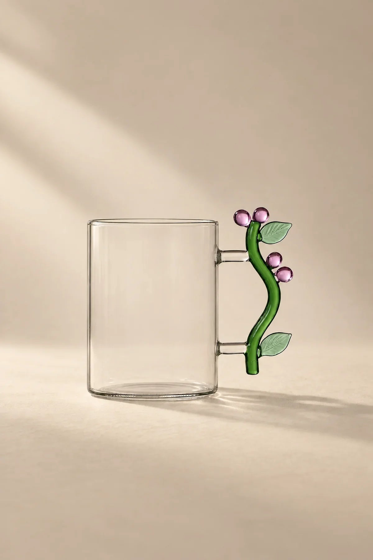 Wildflower Stem Clear Glass Mug