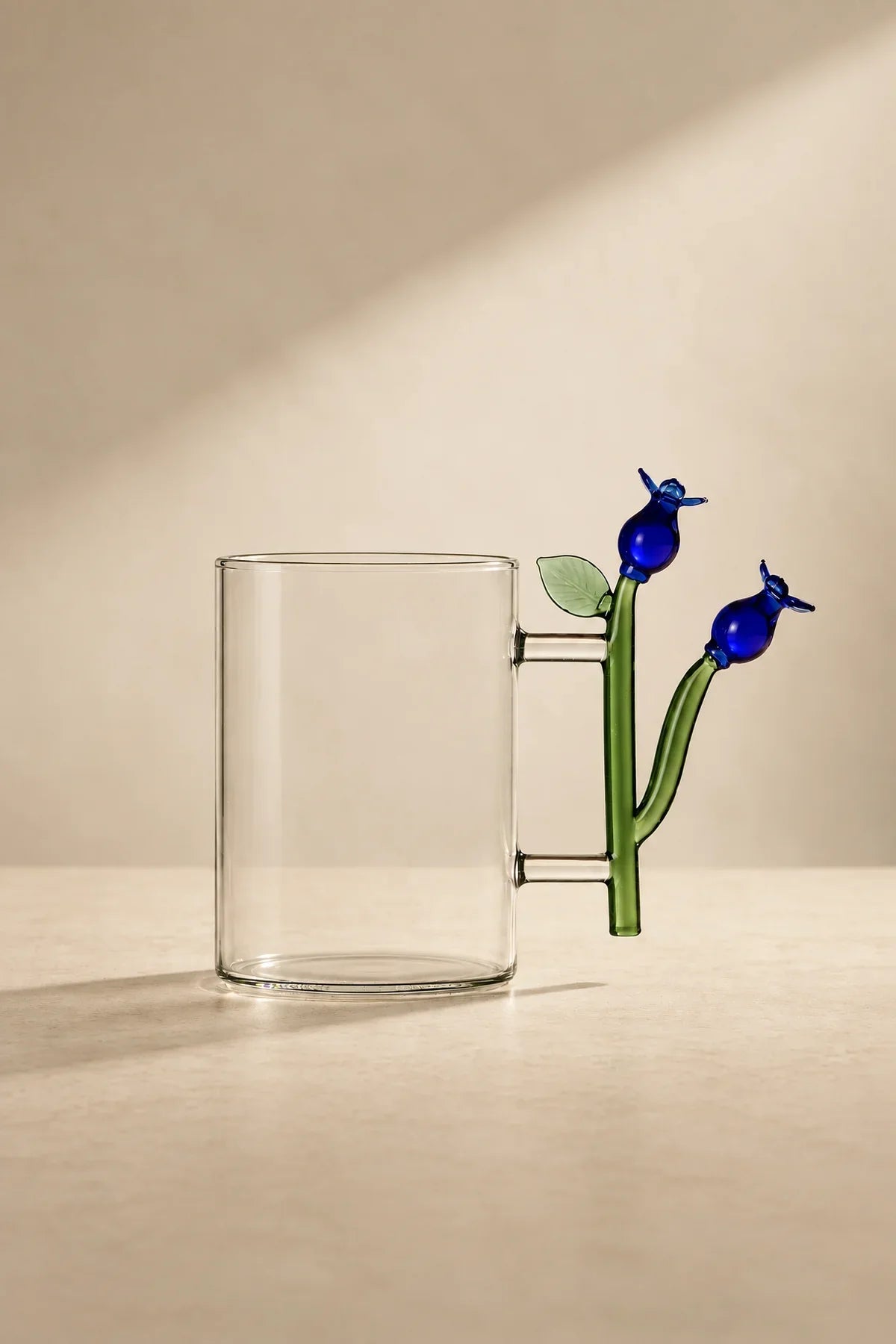 Wildflower Stem Clear Glass Mug