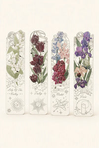 Midnight Bloom Silver-Etched Metal Bookmark