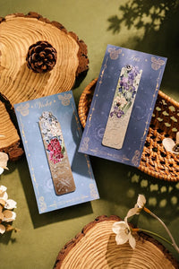 Midnight Bloom Silver-Etched Metal Bookmark