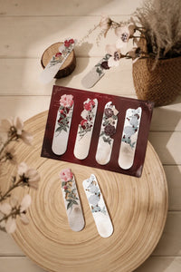 Midnight Bloom Silver-Etched Metal Bookmark
