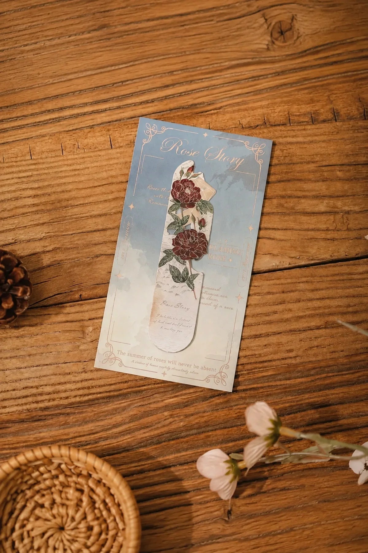 Midnight Bloom Silver-Etched Metal Bookmark