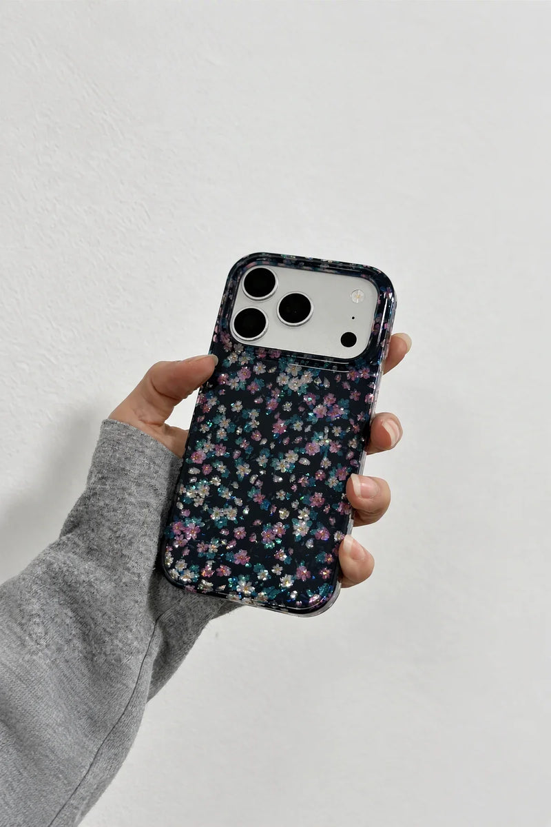 Stardust Meadow Dark Floral Phone Case