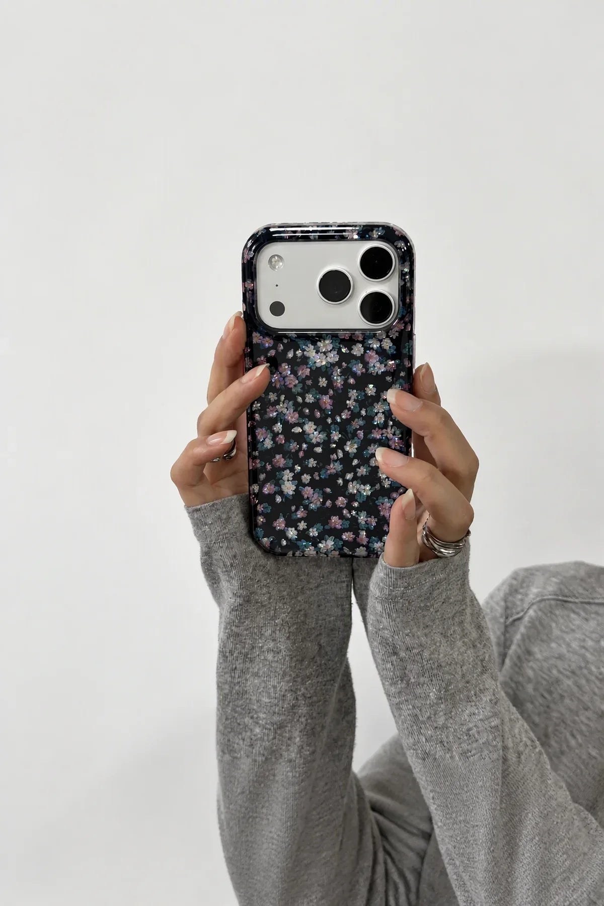 Stardust Meadow Dark Floral Phone Case