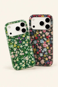 Midnight Meadow Glitter Plastic Phone Case