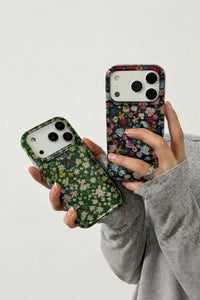 Midnight Meadow Glitter Plastic Phone Case