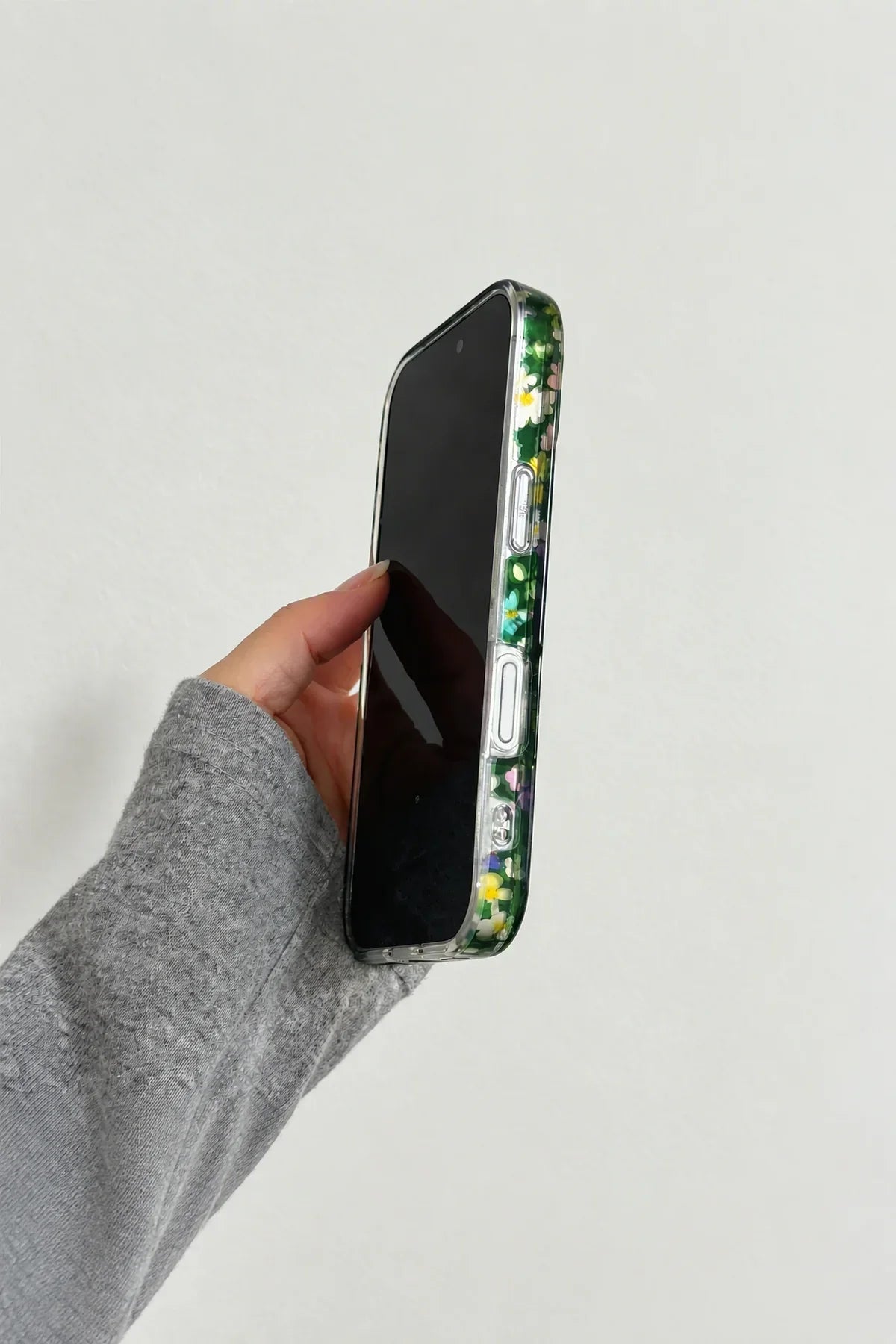 Midnight Meadow Glitter Plastic Phone Case