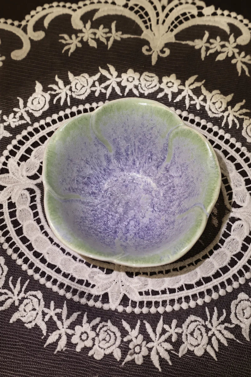 Frost Bloom Blue-Green Ceramic Tea Cup