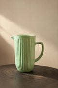 Garden Border Mint Glass Pitcher and Cup Set