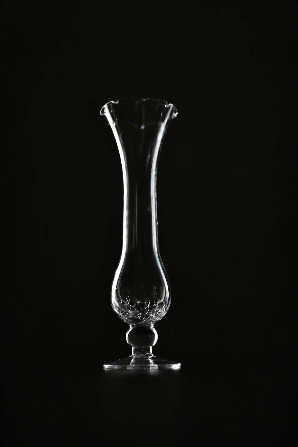 Petal Flare Clear Glass Bud Vase