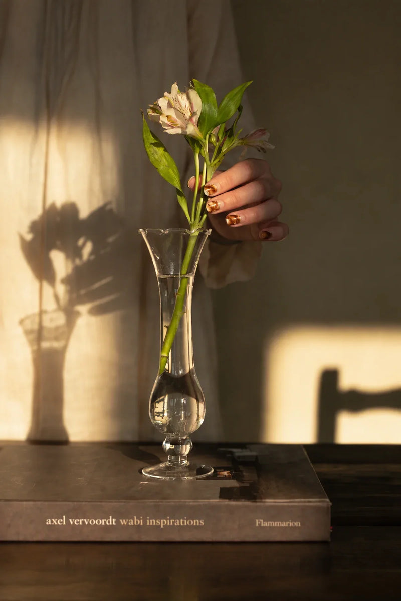 Petal Flare Clear Glass Bud Vase