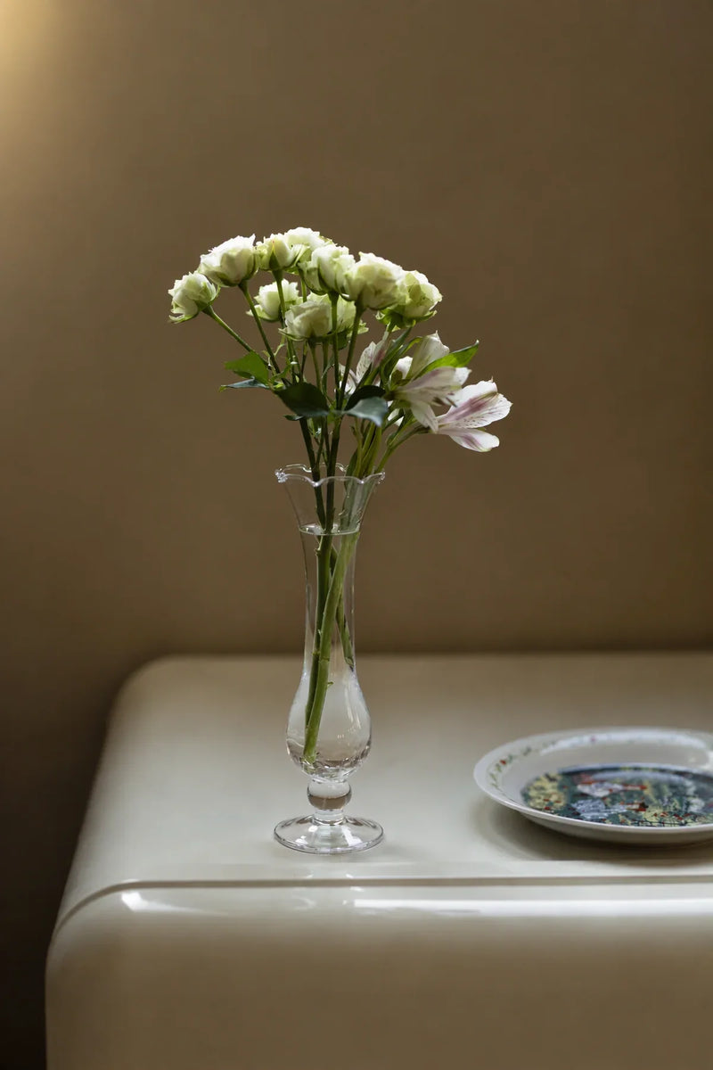 Petal Flare Clear Glass Bud Vase