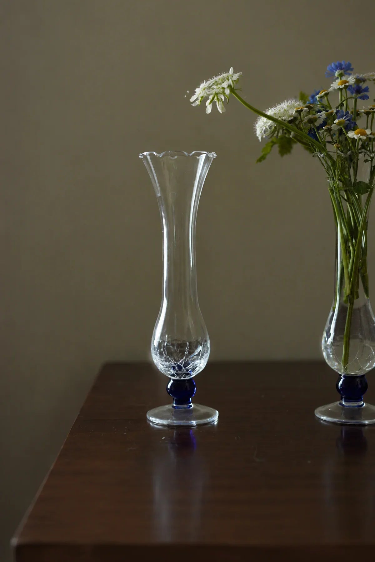 Petal Flare Clear Glass Bud Vase