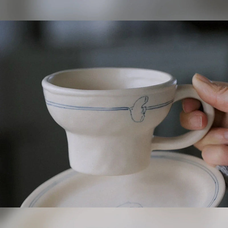 Flying Bird Cream Ceramic Cups & Mugs - 200ml Mug