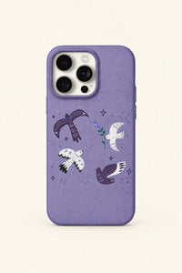 Bird Song Purple Plastic Phone Case