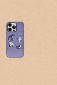 Bird Song Purple Plastic Phone Case