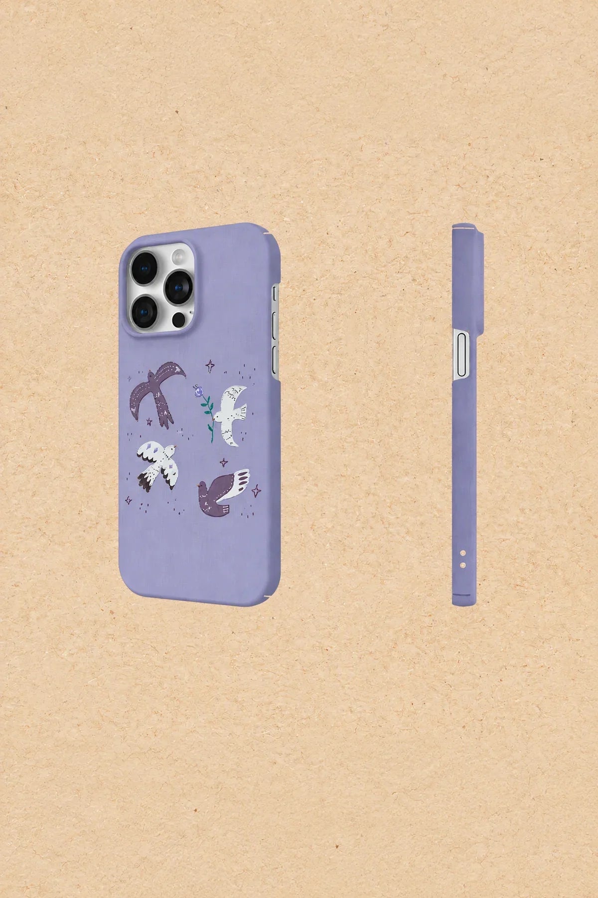 Bird Song Purple Plastic Phone Case