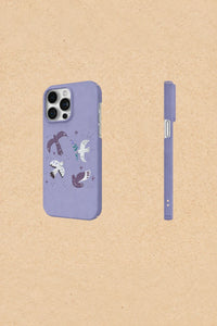 Bird Song Purple Plastic Phone Case