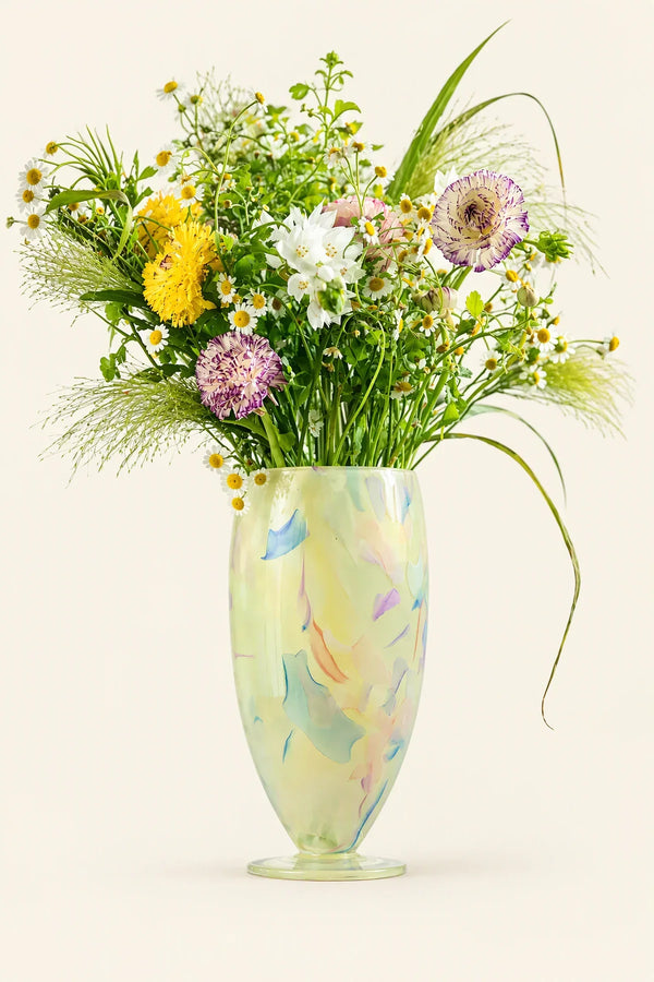 Painted Haze Pastel Glass-Look Flower Vase