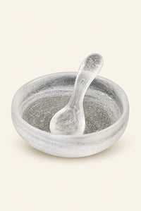 Snowfall Frosted Clear Glass Dessert Bowl Set