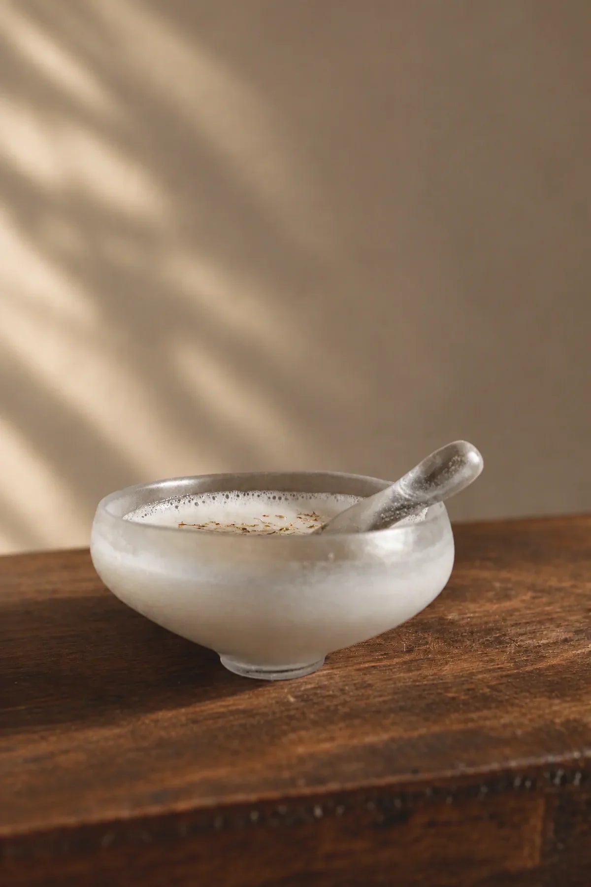 Snowfall Frosted Clear Glass Dessert Bowl Set