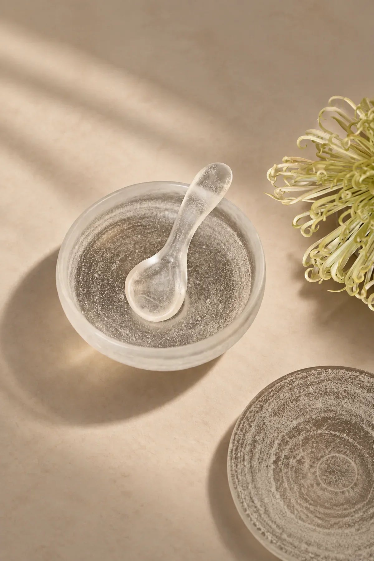 Snowfall Frosted Clear Glass Dessert Bowl Set
