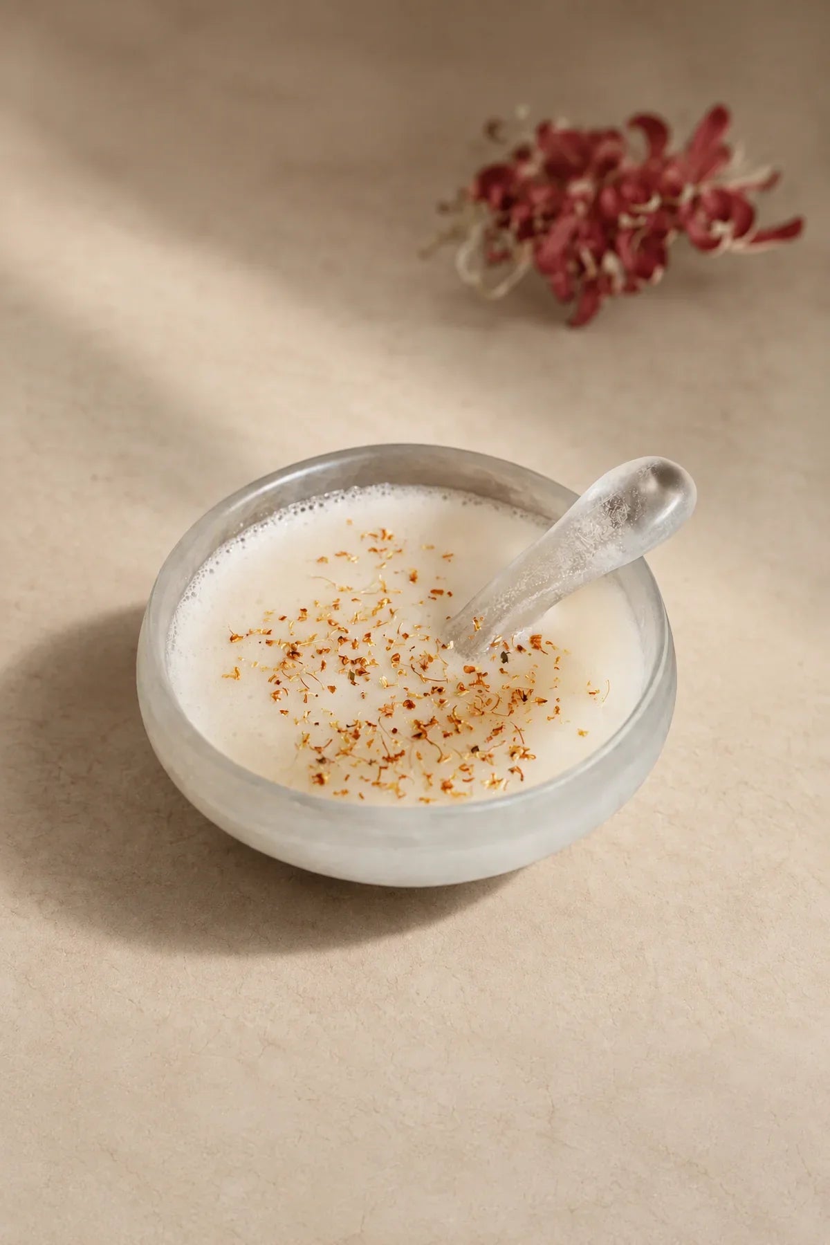 Snowfall Frosted Clear Glass Dessert Bowl Set