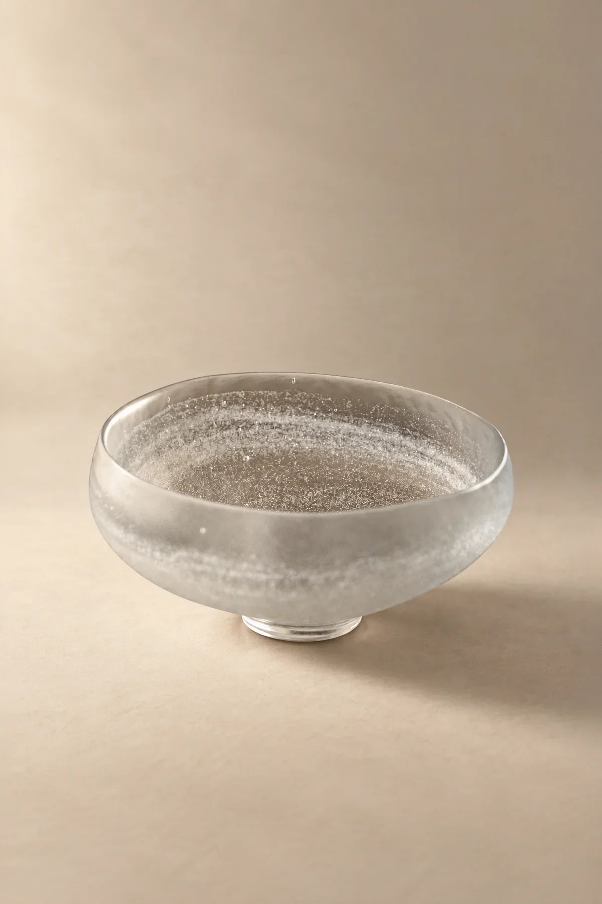 Snowfall Frosted Clear Glass Dessert Bowl Set