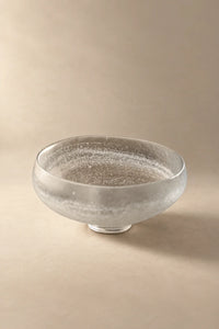 Snowfall Frosted Clear Glass Dessert Bowl Set