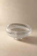 Snowfall Frosted Clear Glass Dessert Bowl Set