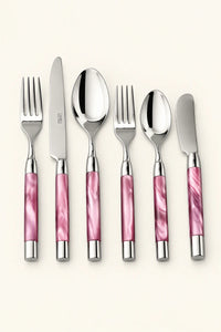Sorbet Swirl Pink Resin Cutlery