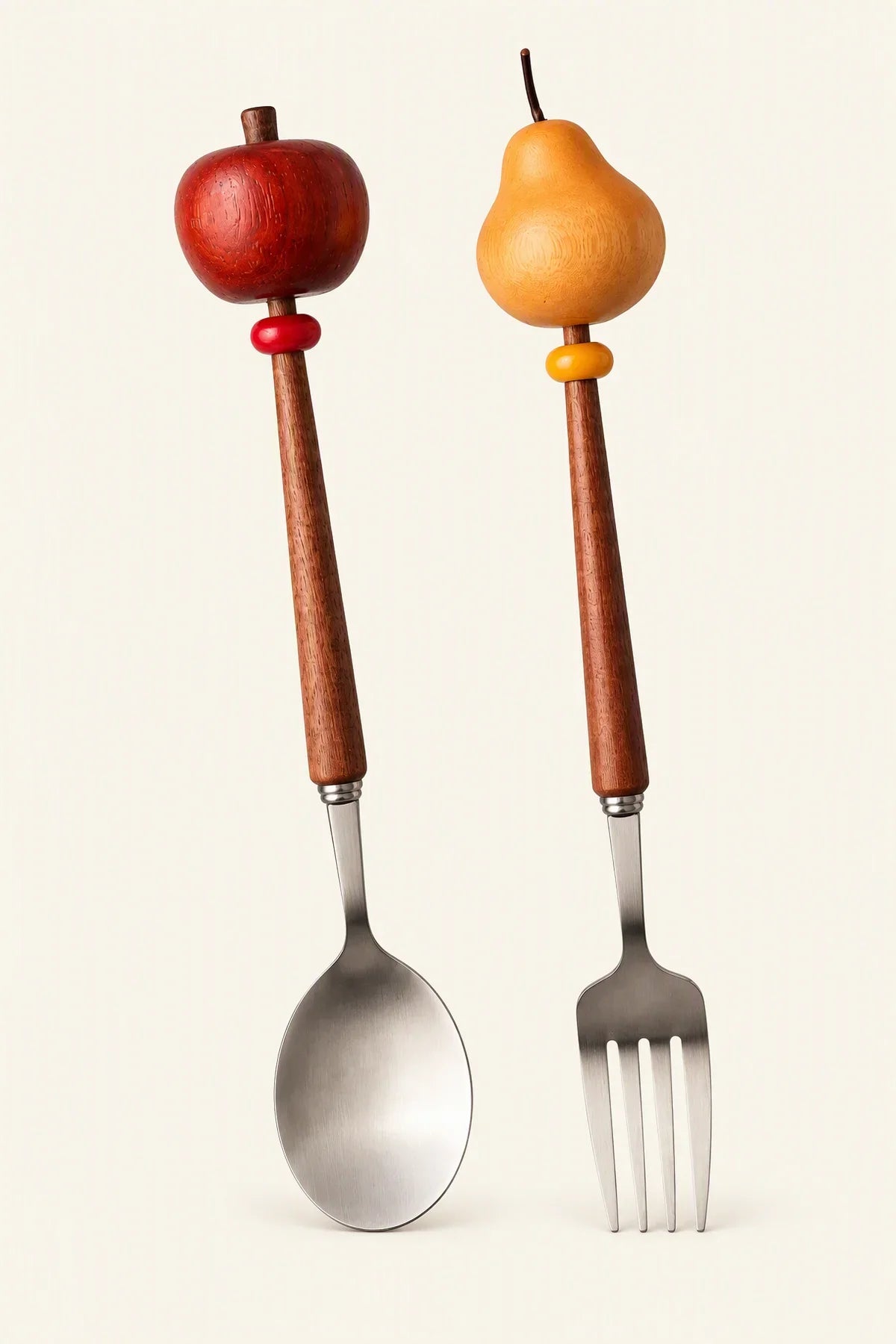 Sweet Orchard Wood & Stainless Steel Dessert Cutlery