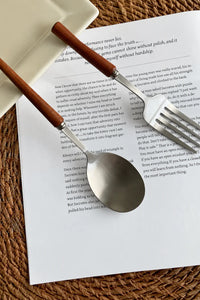 Sweet Orchard Wood & Stainless Steel Dessert Cutlery