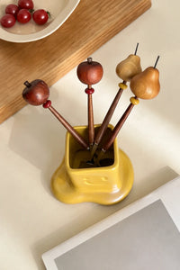 Sweet Orchard Wood & Stainless Steel Dessert Cutlery