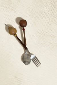 Sweet Orchard Wood & Stainless Steel Dessert Cutlery