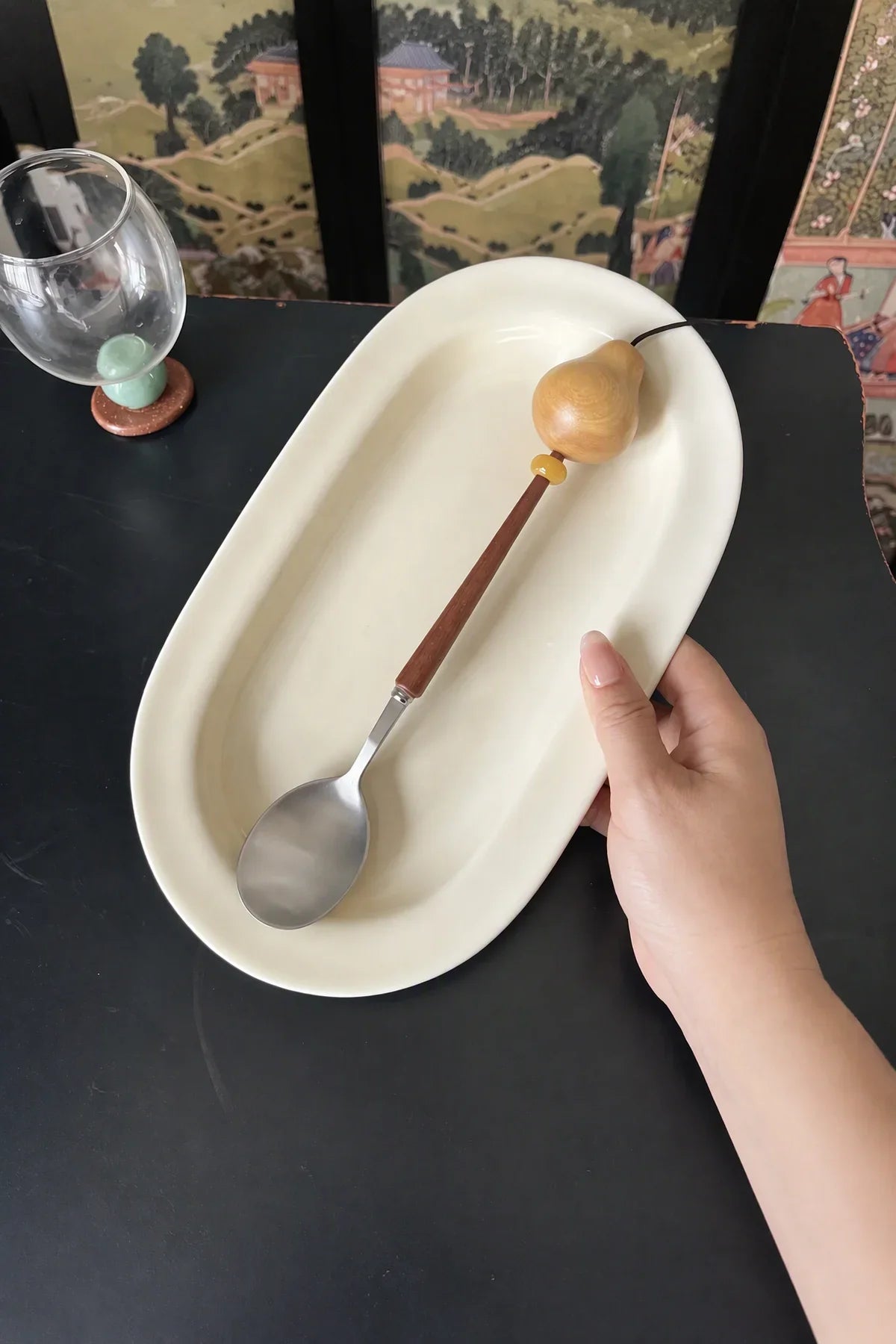 Sweet Orchard Wood & Stainless Steel Dessert Cutlery