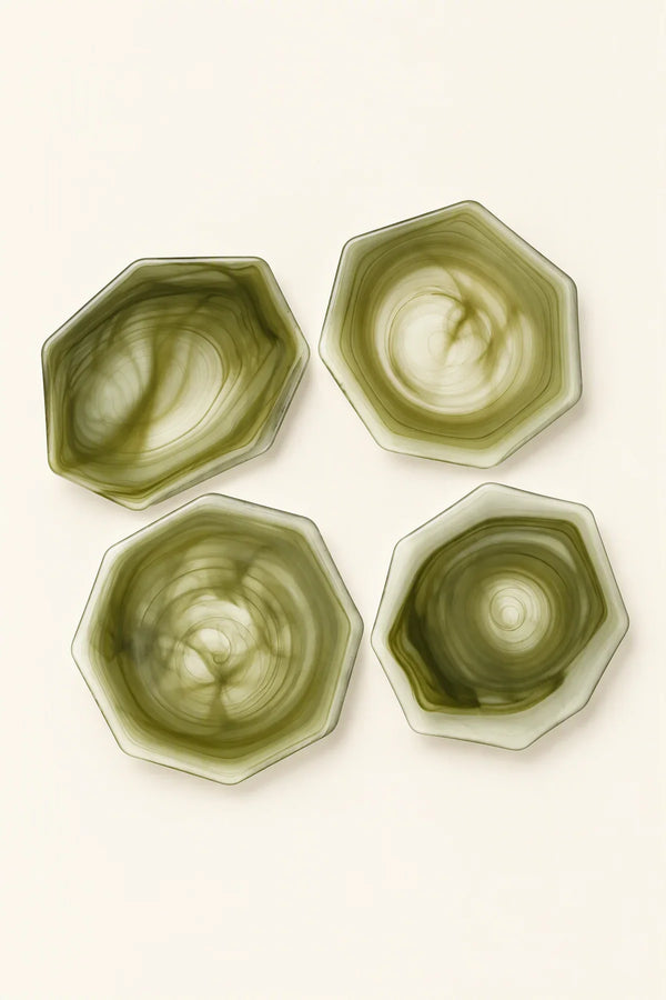 Meadow Orbit Sage Glass Serving Plate